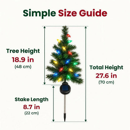 Size guide: 18.9 in tree, 27.6 in total height